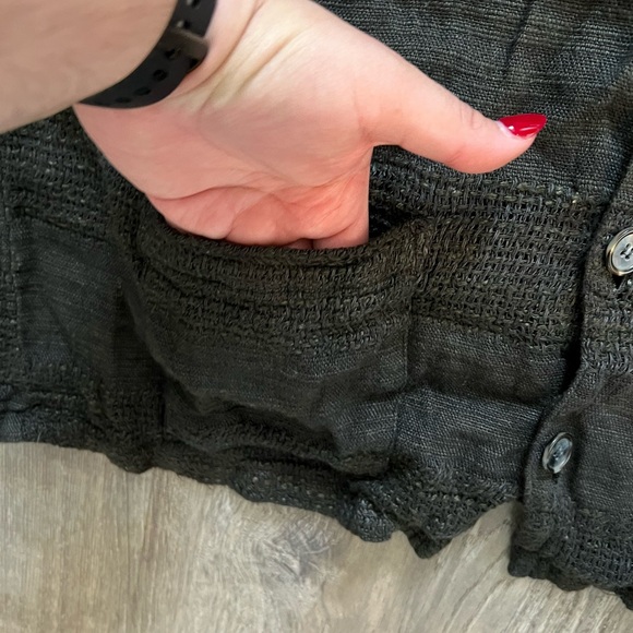 CP Shades two pocket Olive Linen Blend Woven Striped
Button Up jacket - Picture 5 of 8